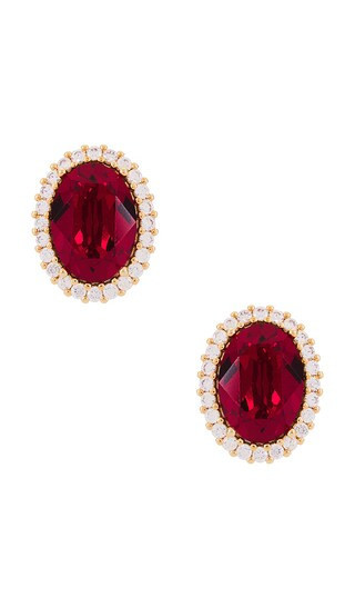 Anton Heunis Omega Clasp Oval Stud in Red. | Revolve Clothing (Global)