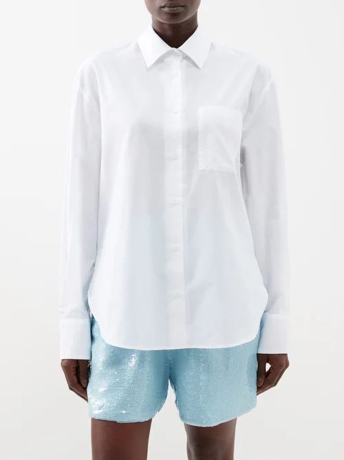 The Frankie Shop - Lui Organic Cotton-poplin Shirt - Womens - White | Matches (US)