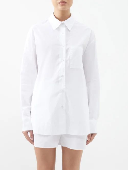 The Frankie Shop - Lui Organic Cotton-poplin Shirt - Womens - White | Matches (US)