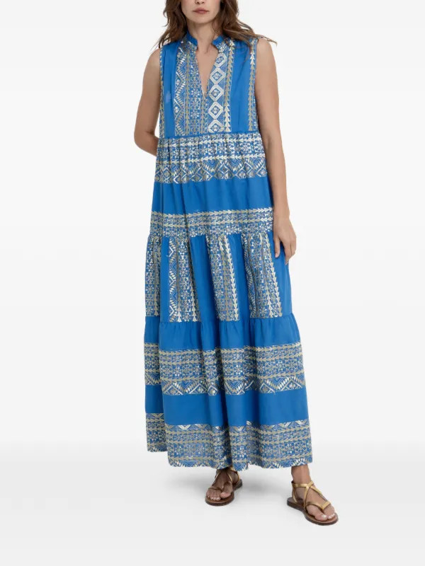 embroidered tiered dress | Farfetch (BR)