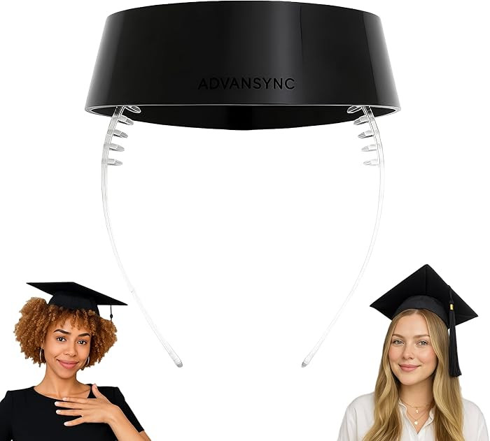 ADVANSYNC GradCapBand DELUXE Graduation Cap Headband (Black and Clear) | Amazon (US)
