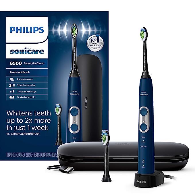 Philips Sonicare ProtectiveClean 6500 Rechargeable Electric Power Toothbrush with Charging Travel... | Amazon (US)