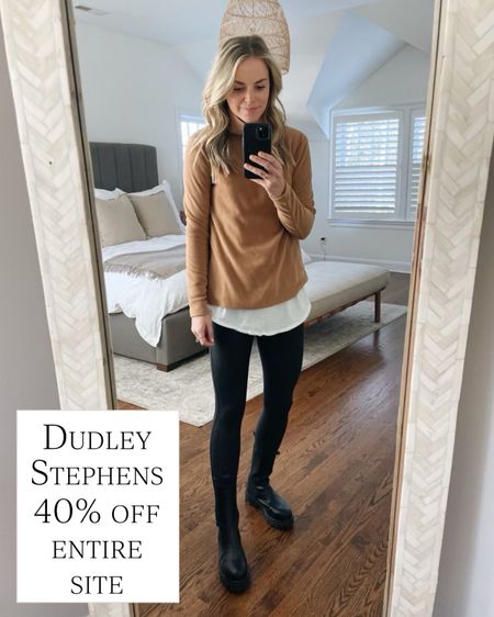 40% off Dudley Stephens, no code needed // the greenpoint vello fleece is my most worn (size small)
•FP layering tee (XS, runs oversized)
•faux leather leggings (small)
•Chelsea boots (tts) 

#LTKCyberweek #LTKHoliday #LTKGiftGuide
