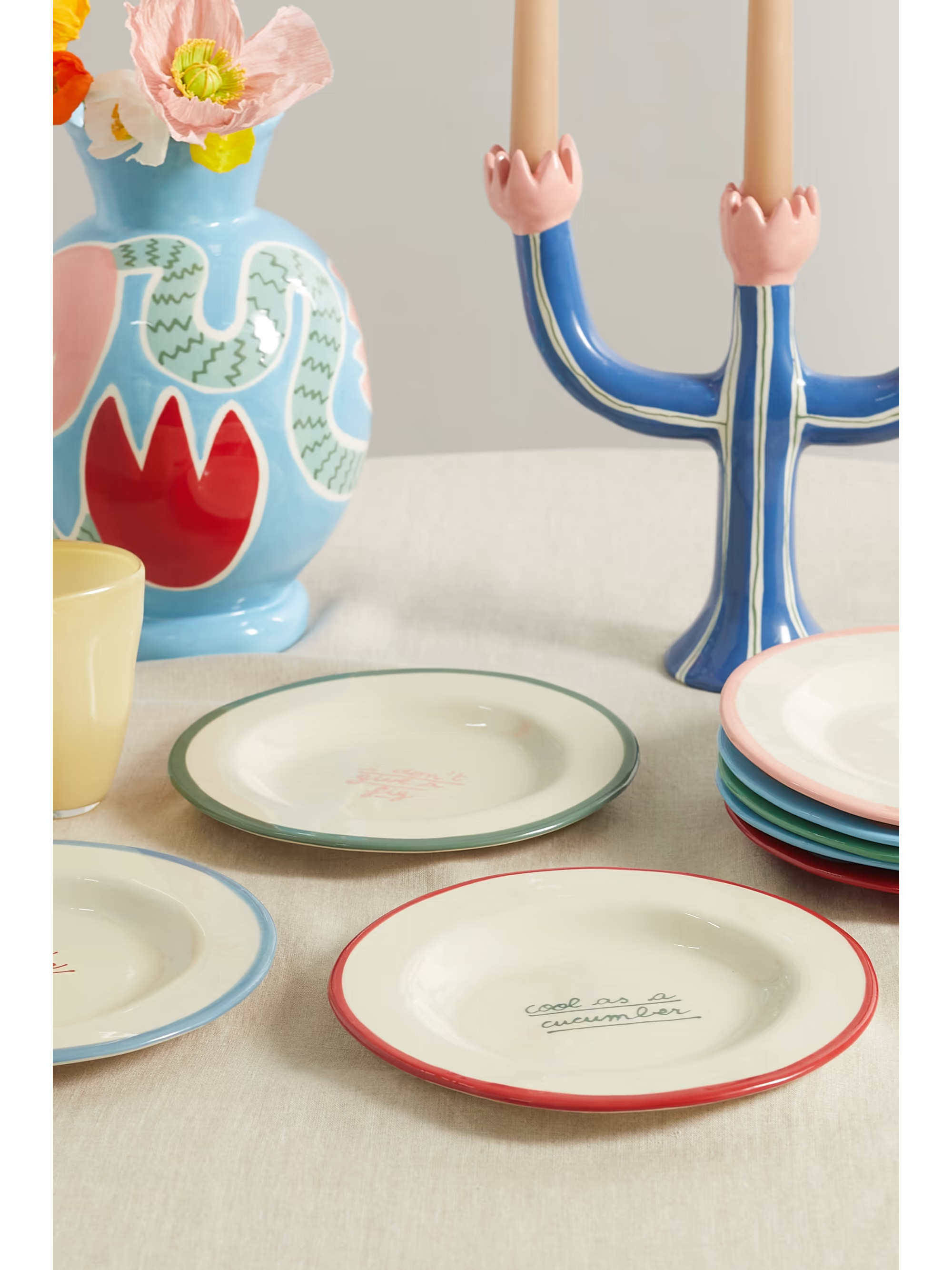 Food for Thought set of four ceramic dessert plates | NET-A-PORTER (UK & EU)