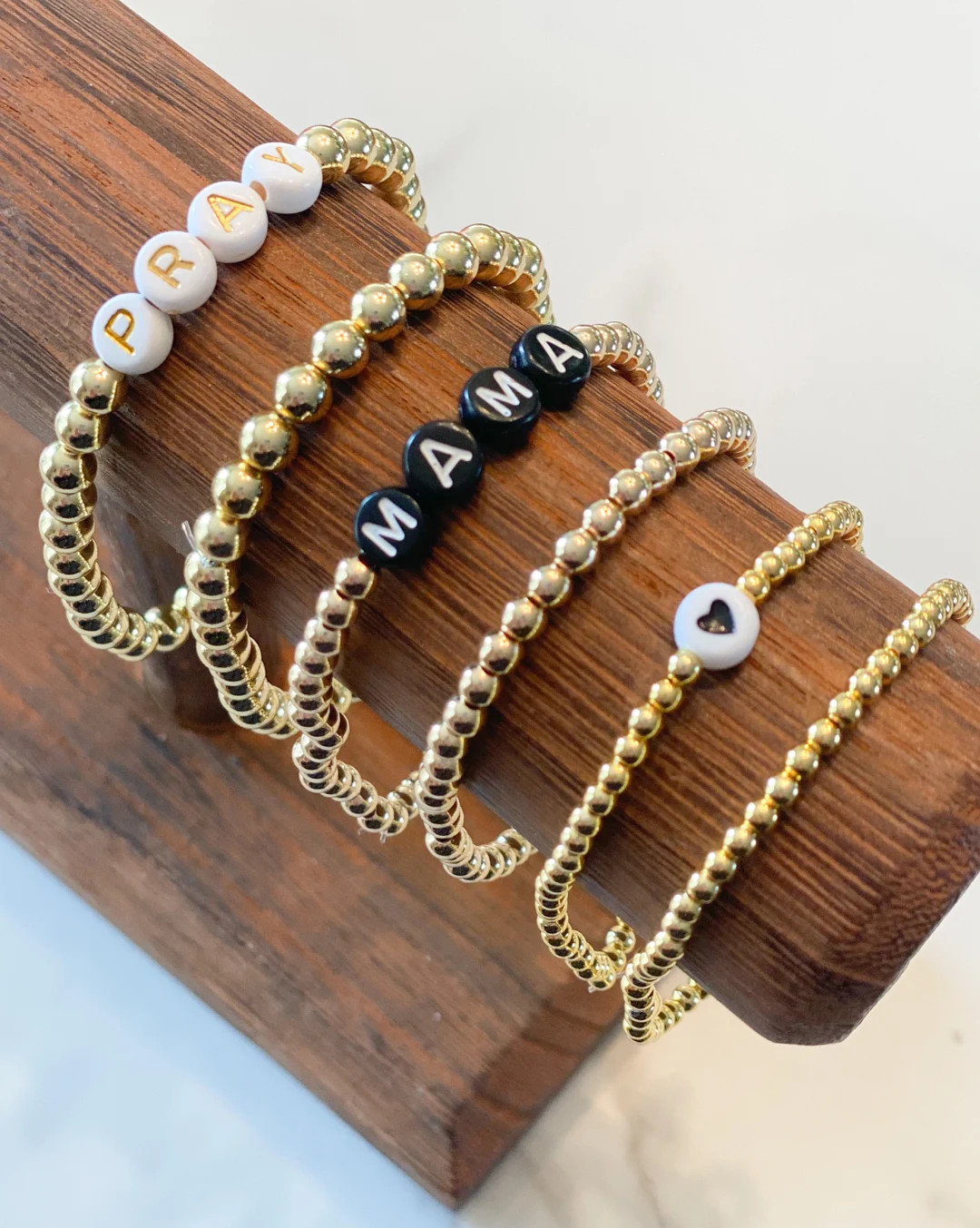 Mother's Day Gift | Accent Bracelet | Beaded Bracelet | Heishi Bracelet | Personalized Name Brace... | Etsy (US)