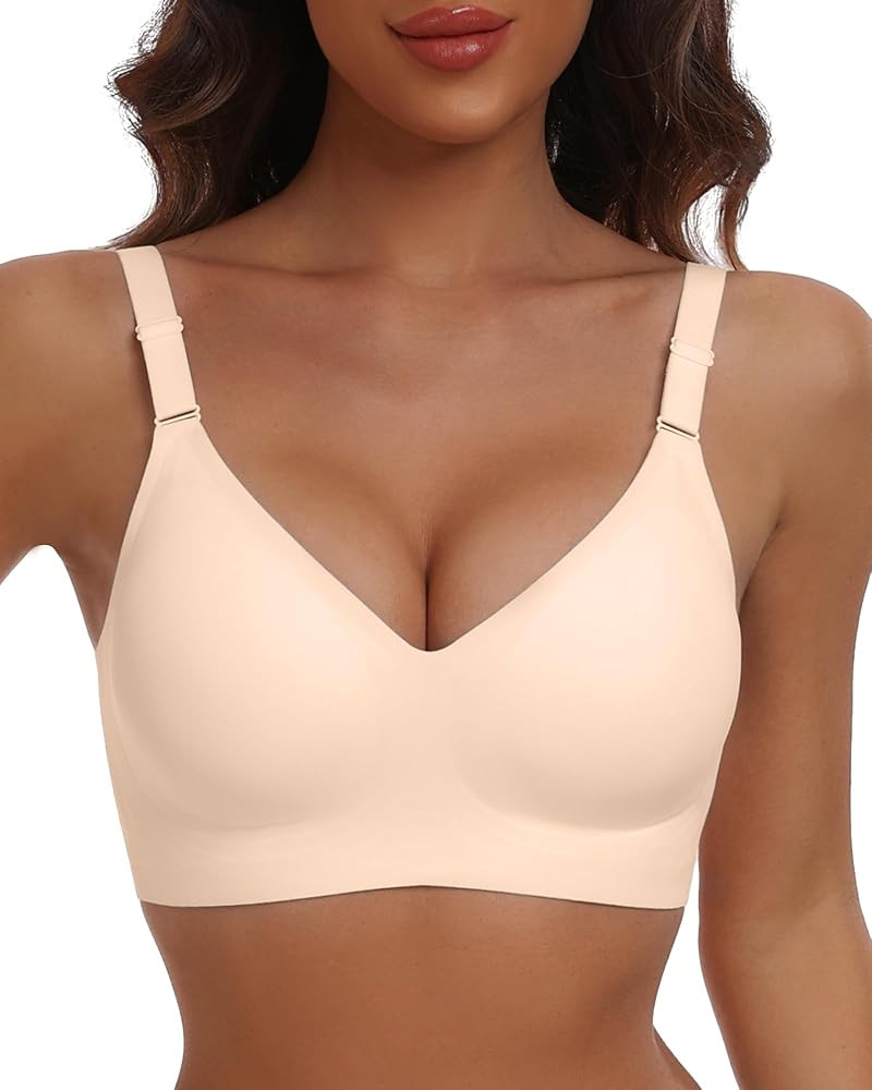 Comfortable Seamless Full Coverage Bra for Women Wireless Bras with Soft Support Regular and Plus... | Amazon (US)
