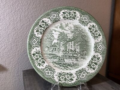 Vintage English Ironstone Tableware Plate 9.75” Green  England  | eBay | eBay US