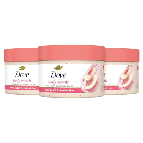 Dove Body Scrub White Peach & Crushed Rice 3 Count for Visibly Silky-Smooth, Nourished Skin, with ¼ Moisturizing Cream, 10.5 oz | Amazon (US)