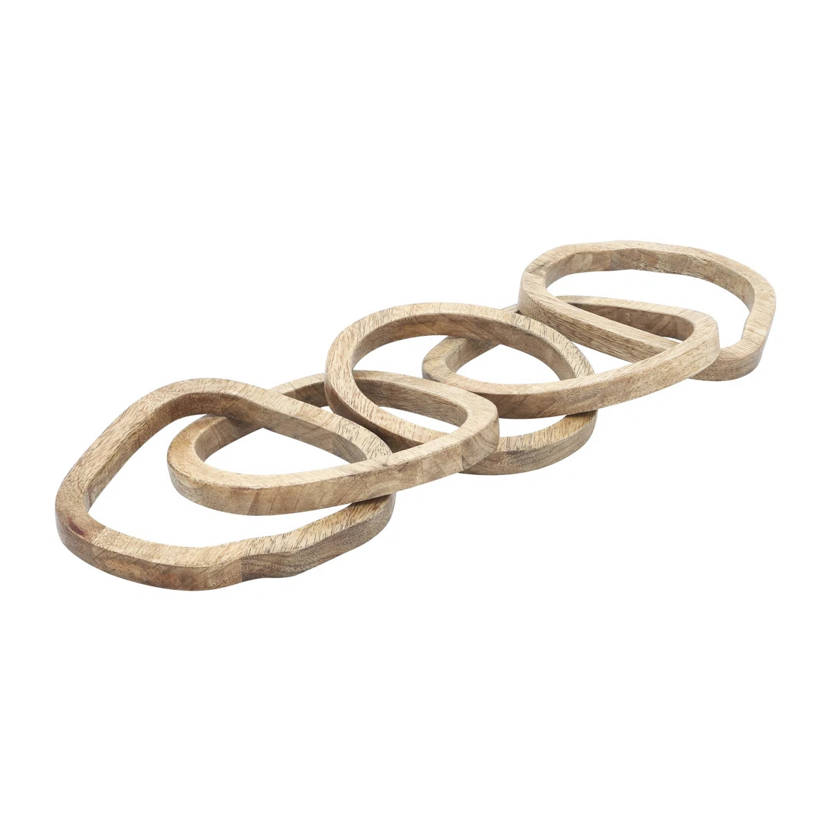 Decorative Mango Wood Interlinked Chain Accent Piece 26" Brown for Home, Office, Bedroom, Living ... | Wayfair North America