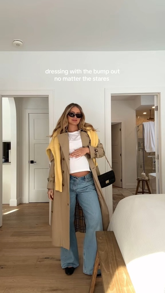 love a good bump moment, especially when paired with butter yellow for spring! wearing size medium in tee, medium in sweater and size 30 in jeans (normally a 26) 

#LTKspring #LTKmaternity