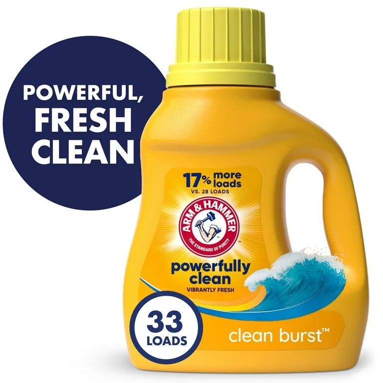 ARM & HAMMMER Liquid Laundry Detergent Soap, Clean Burst Fresh, 33 fl oz, 33 Loads | Walmart (US)