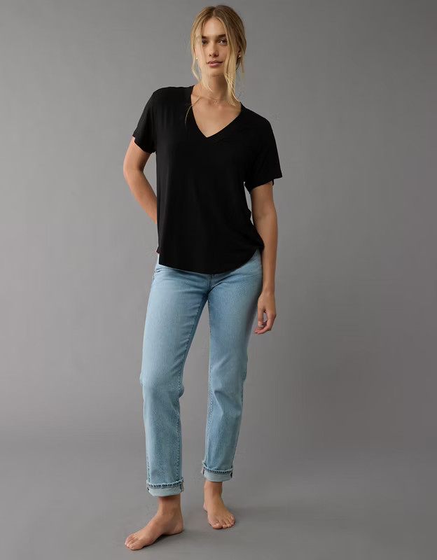 AE Soft & Sexy Oversized V-Neck T-Shirt | American Eagle Outfitters (US & CA)