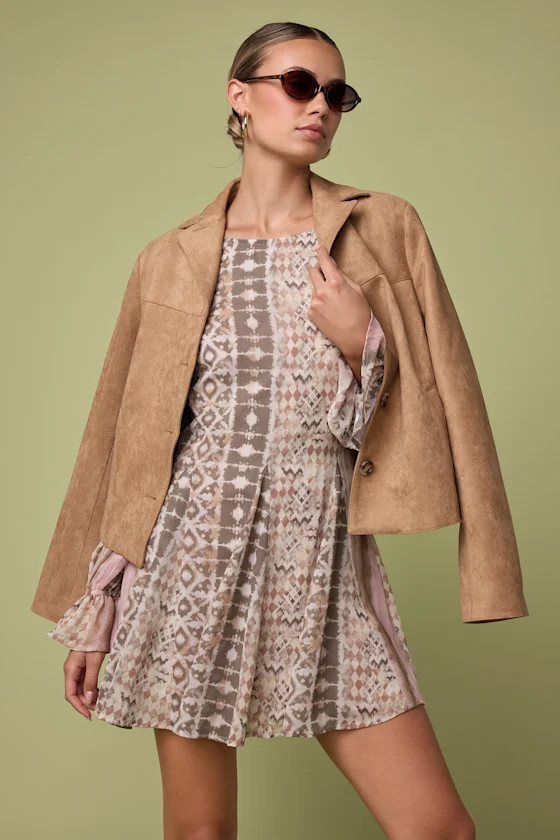 Wrenlynn Tan Suede Collared Jacket | Lulus