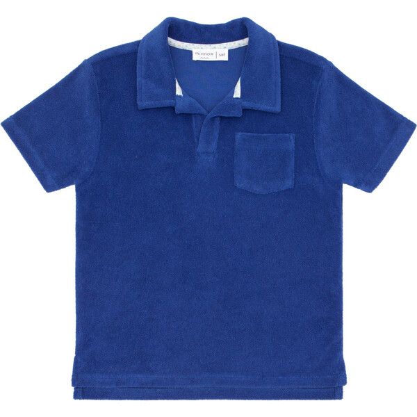Cove Blue Short Sleeve French Terry Polo | Maisonette