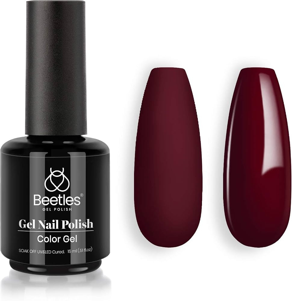 Beetles Gel Nail Polish, 1 Pcs 15ml Jacqueline Mahogany Full Maroon Red Color Soak Off Gel Polish... | Amazon (US)