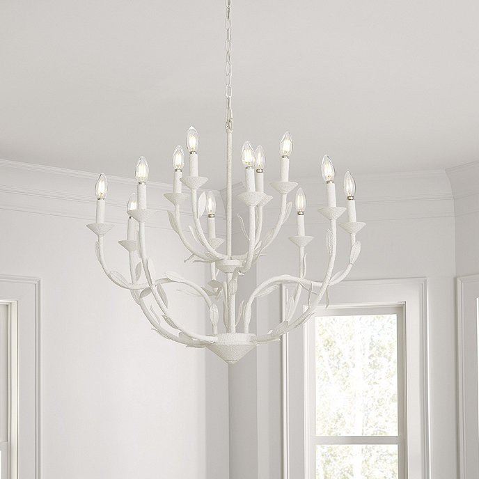 Felicity 12 Light Two Tiered White Chandelier Hanging Fixture | Ballard Designs, Inc.