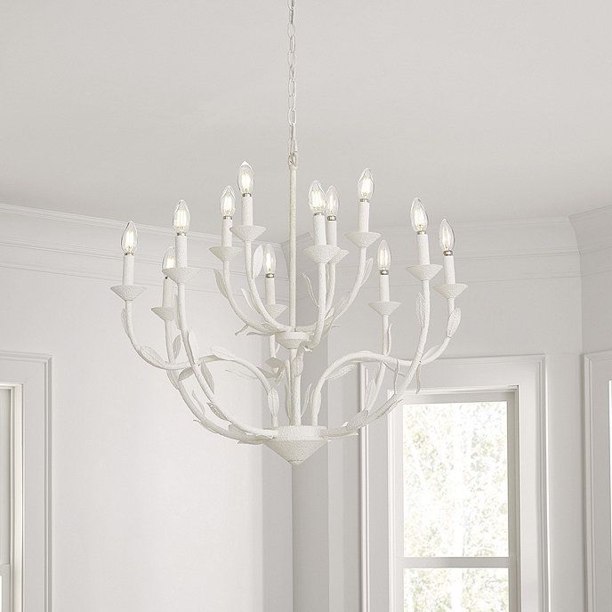 Felicity 12 Light Two Tiered White Chandelier Hanging Fixture | Ballard Designs, Inc.