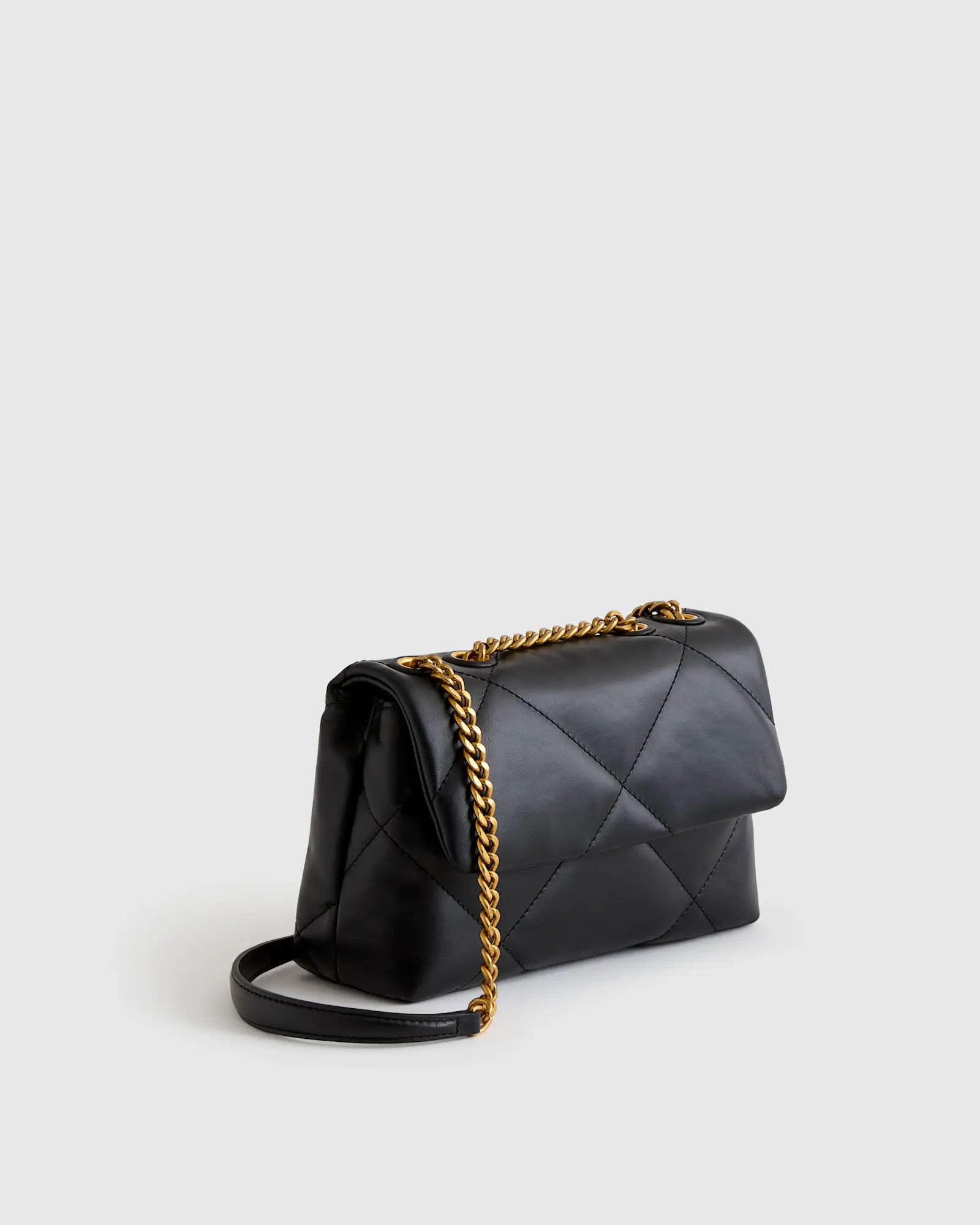Italian Leather Puff Quilted Small Shoulder Bag | Quince