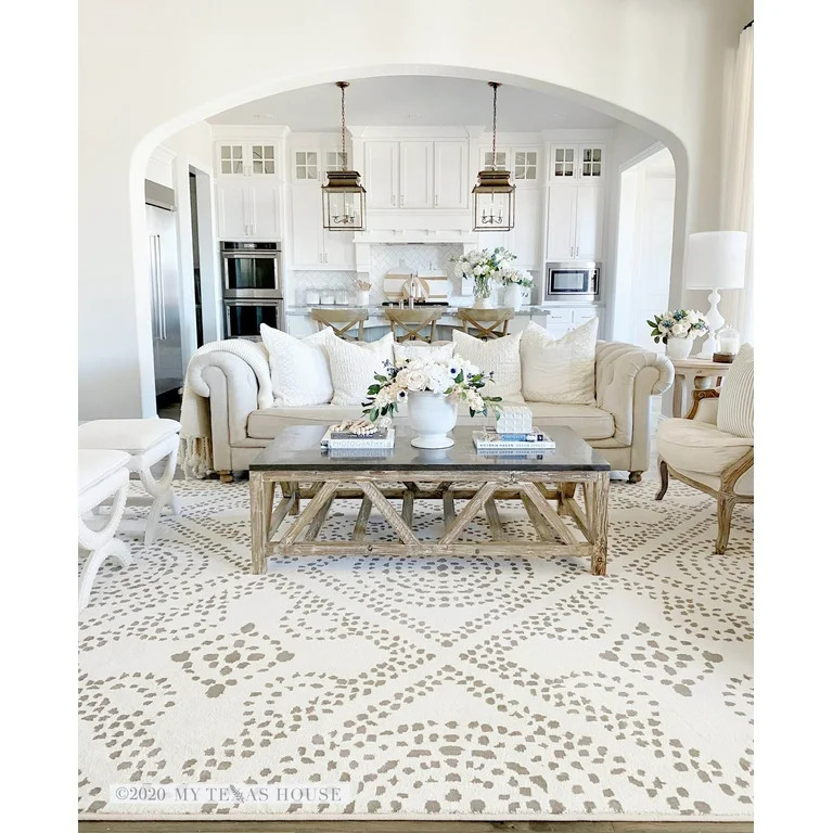 My Texas House Saltillo, Bohemian Area Rug, Natural White, 7'10" x 10'10" - Walmart.com | Walmart (US)