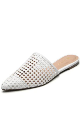 Mule VIA UNO Lasercut Branco | Dafiti BR