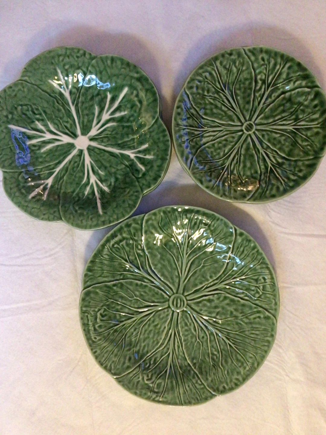 5 Green Cabbage Leaf  3 Plates & 2 Bowls San Raphael By Bordallo Pinheiro Portugal | Etsy (US)