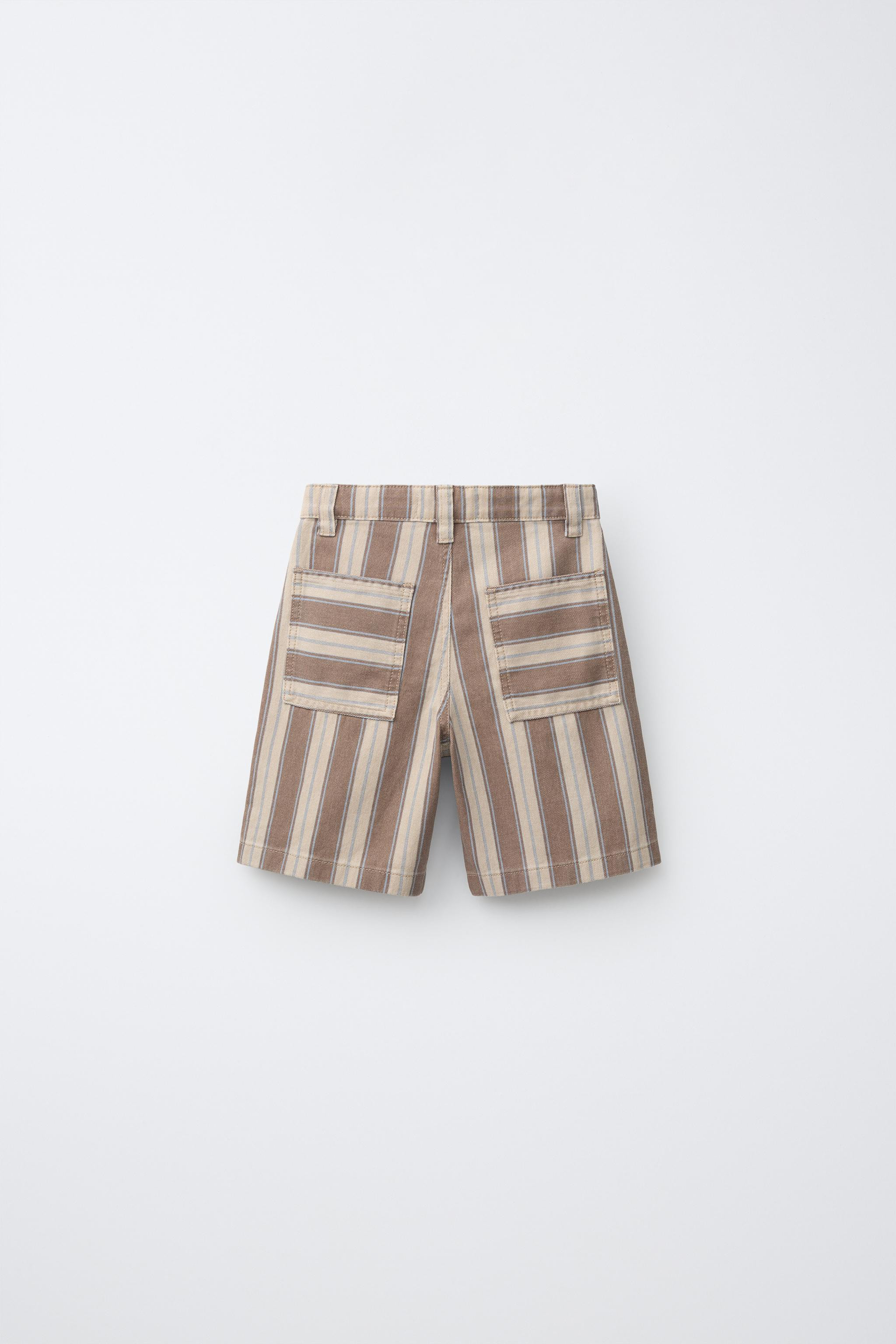 Shorts with interior adjustable waistband and front button closure. Front pockets and back patch ... | Zara US