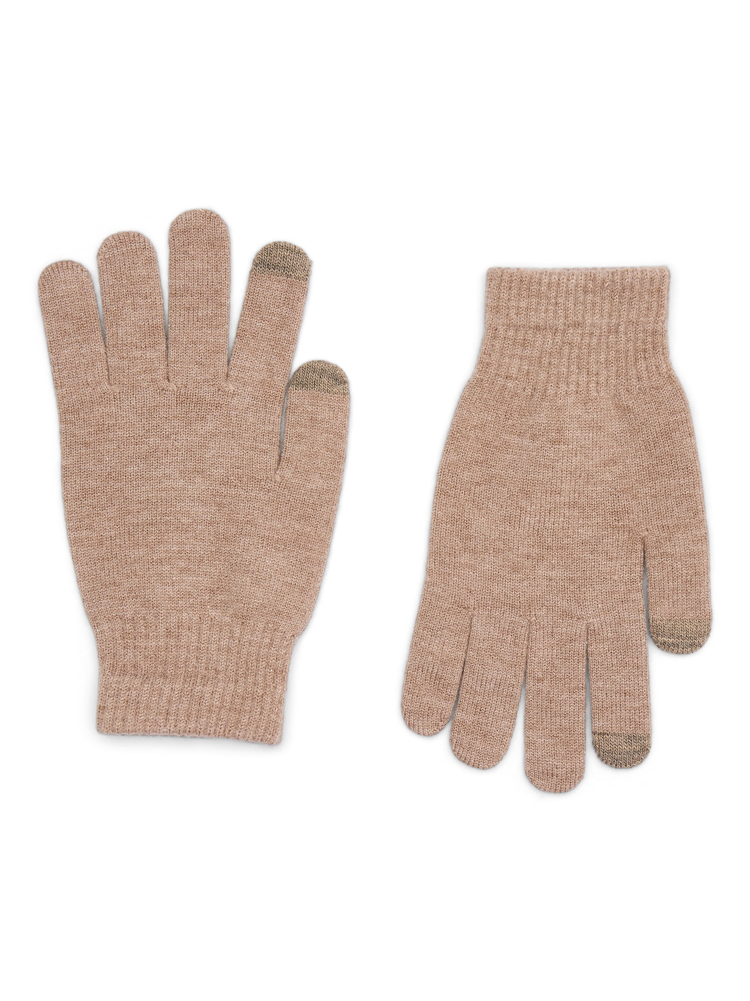 Time and Tru Women's Tech Touch Knit Gloves, One Size Fits Most, Toasted Heather | Walmart (US)