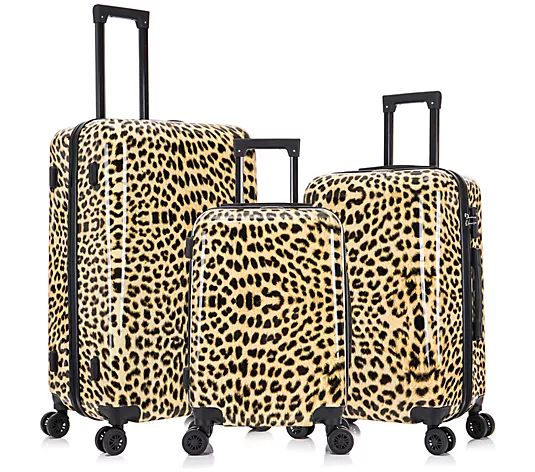 InUSA PRINTS Lightweight Hardside Spinner 3 Piece Set-Cheetah - QVC.com | QVC