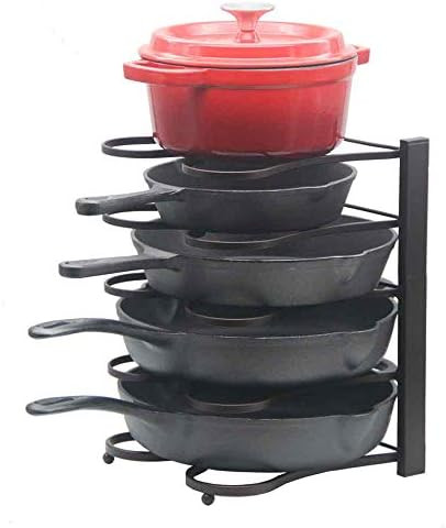 Heavy Duty Pan Organizer, 5 Tier Rack, Number One Capacity - Holds up to 80 LBS - Holds Cast Iron Sk | Amazon (US)