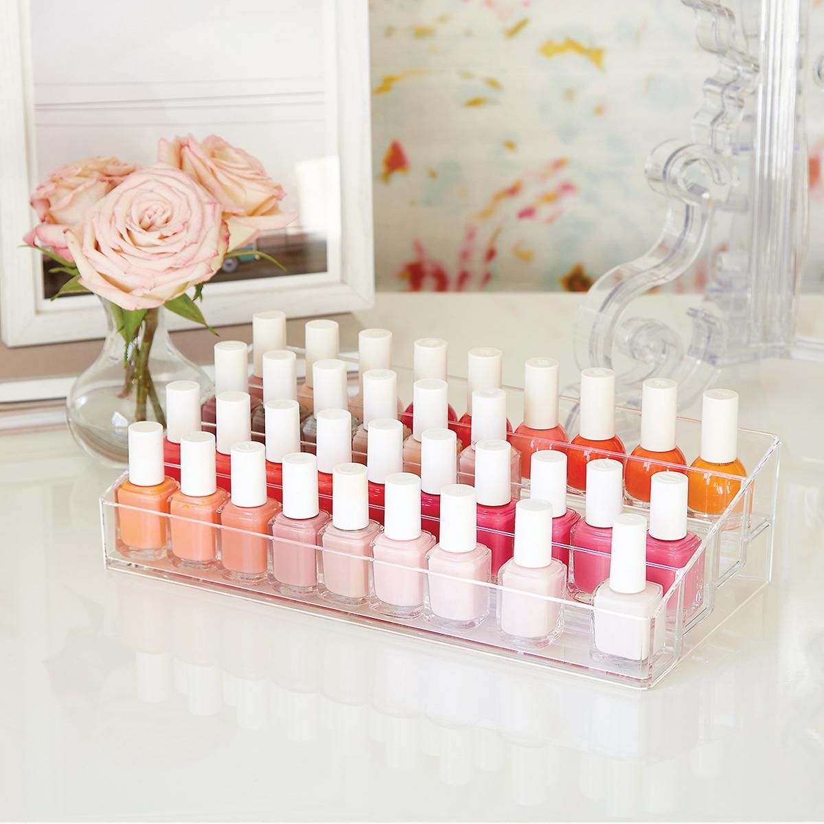 40-Bottle Acrylic Nail Polish Riser | The Container Store