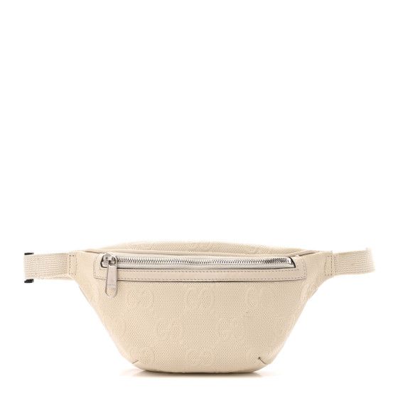 GUCCI Calfskin GG Tennis Embossed Belt Bag Mystic White | FASHIONPHILE | FASHIONPHILE (US)