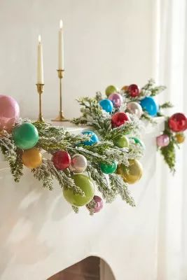 Snowy Shatterproof Bauble Garland | Anthropologie (US)