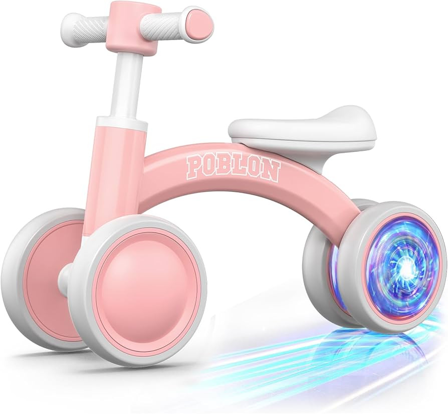 POBLON Colorful Lighting Baby Balance Bike for 1 Year Old Girl Boy, 12-24 Month Toddler Balance B... | Amazon (US)