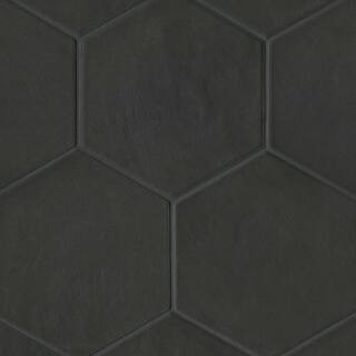 Bedrosians Allora Hexagon 8 in. x 10 in. Matte Solid Black Porcelain Floor Tile (12.67 sq. ft./Ca... | The Home Depot
