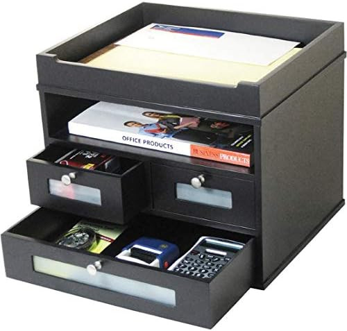 Victor Wood Midnight Black Collection, Tidy Tower Desktop Organizer, Black, (5500-5) | Amazon (US)