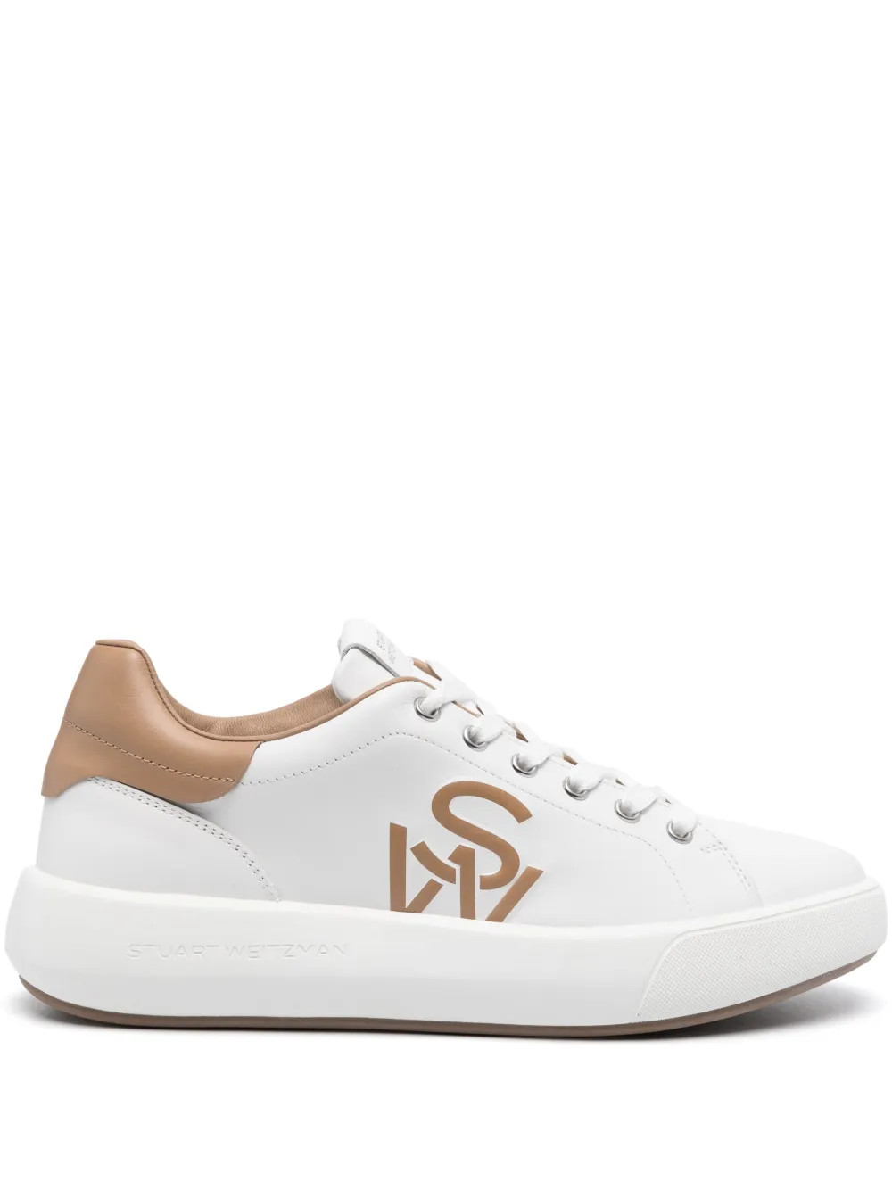 Stuart Weitzman SW Pro Leather Sneakers | White | FARFETCH | Farfetch Global