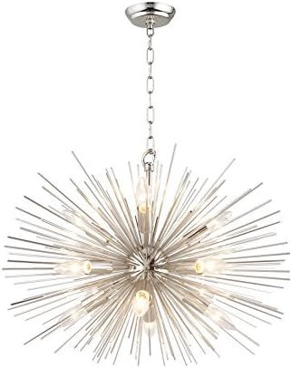 Urchin Chandelier 24" Emme Starburst 12 Light Pendant Lamp Astra Silver Sputnik Ceiling Lamp Sate... | Amazon (US)