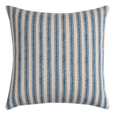 Rizzy Home 20"x20" Blue Ticking Stripe Poly Filled Throw Pillow | Target