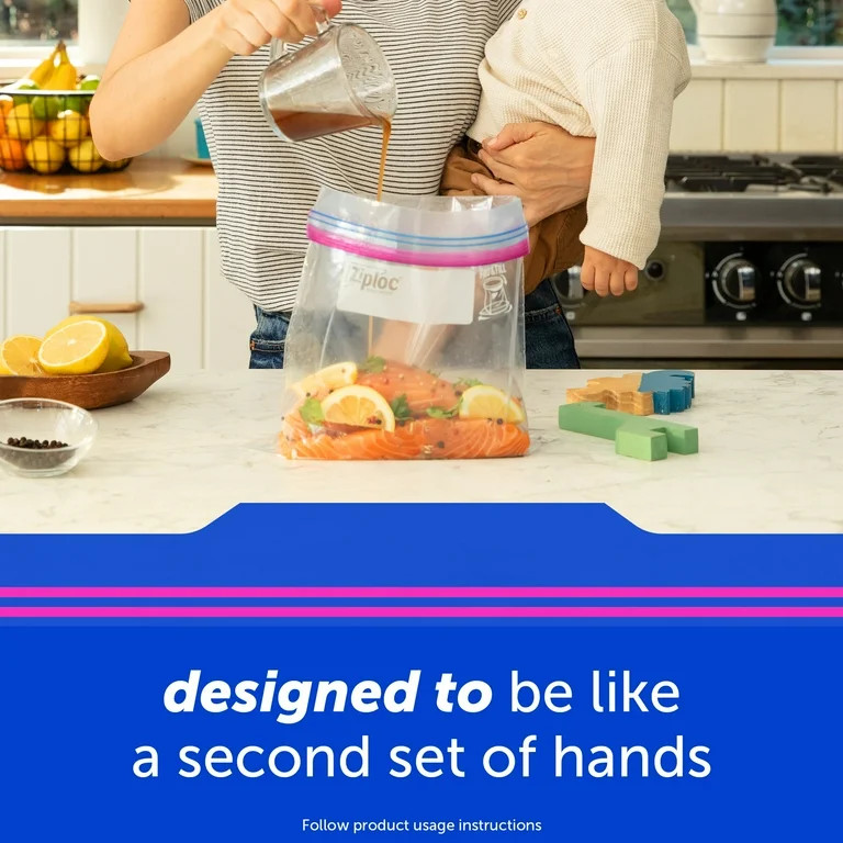 Ziploc Brand Storage Bags, with Grip 'n Seal Technology, Quart, 50 Count | Walmart (US)