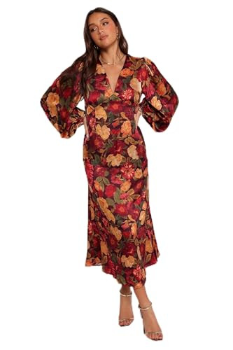 Zimmer Long Sleeve Maxi Dress - Sangria Bloom S | Amazon (US)