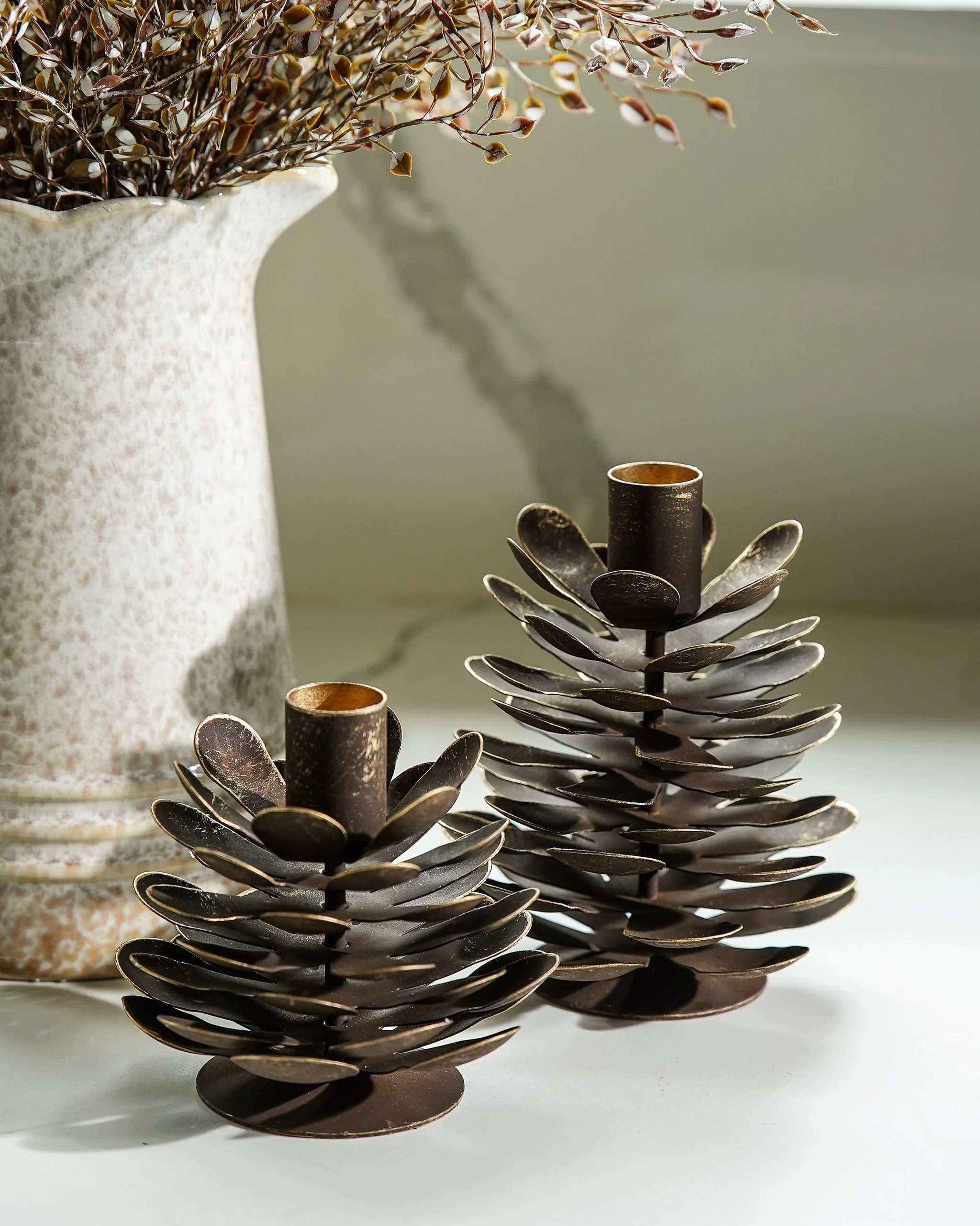 Pinecone Taper Candle Holder | MJHome