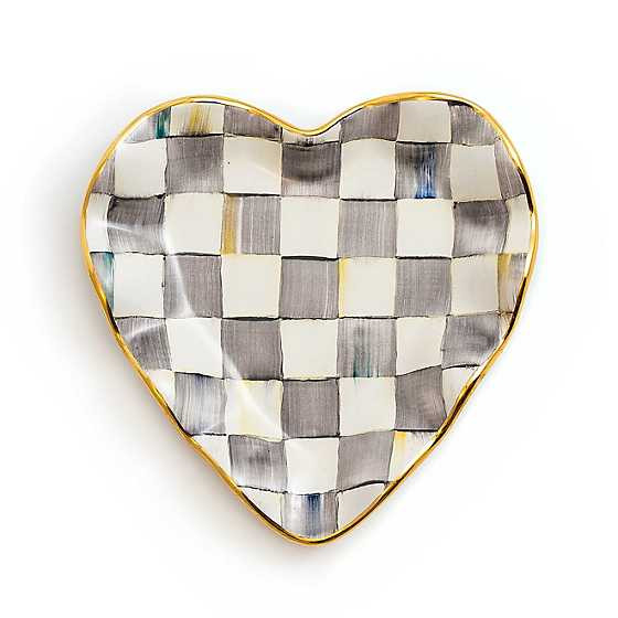 Sterling Check Fluted Heart Plate | MacKenzie-Childs