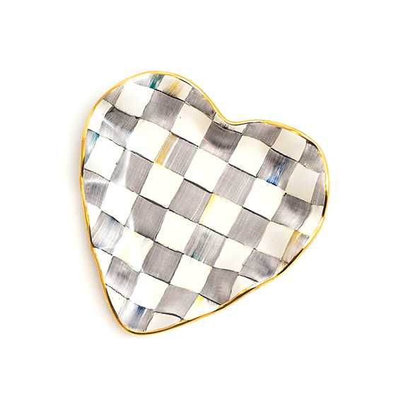 Sterling Check Fluted Heart Plate | MacKenzie-Childs