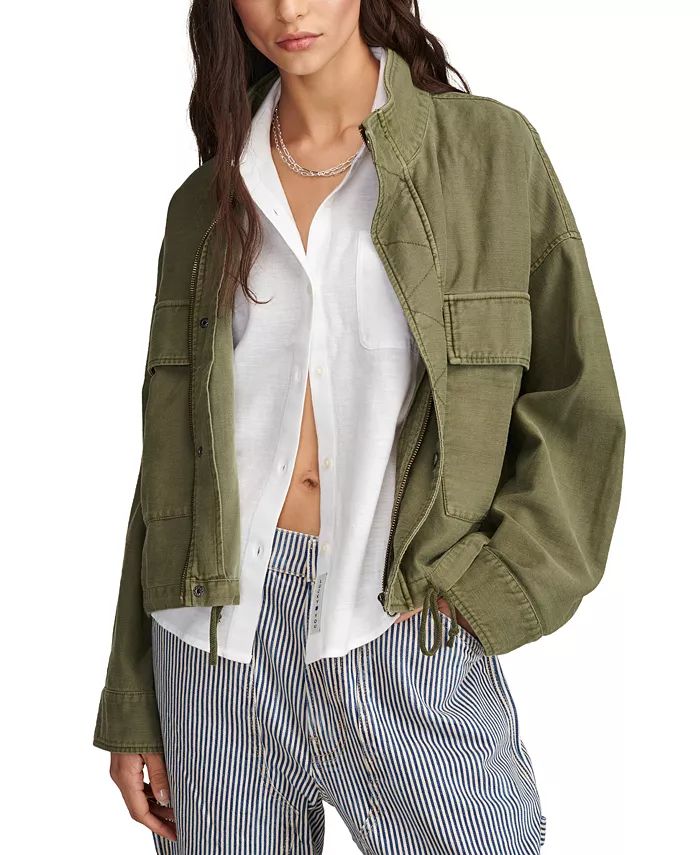 Lucky Brand Women's Utility Cropped Trench Jacket - Macy's | Macy's