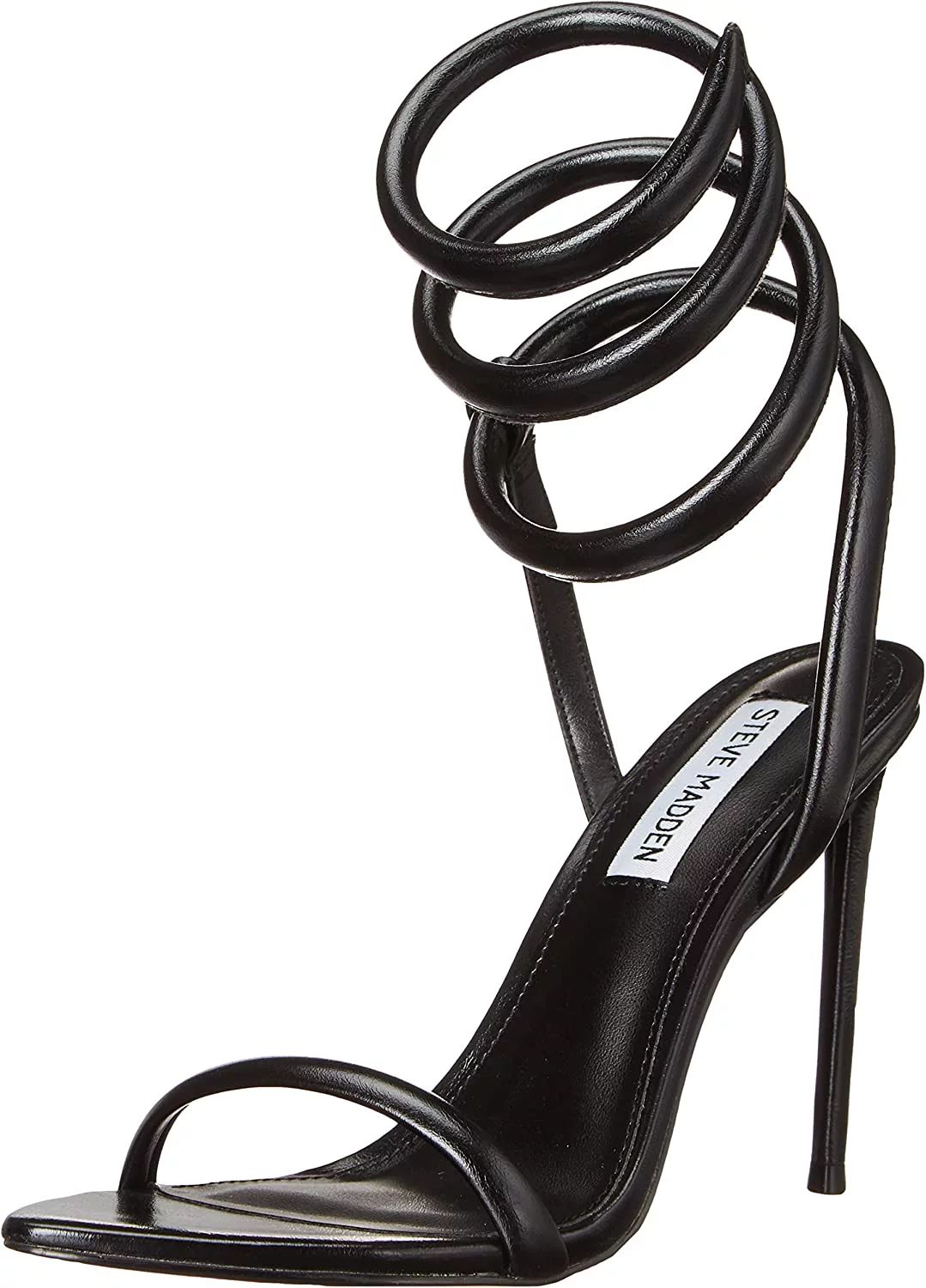 Steve Madden Bali Black Stiletto Heel Ankle Strap Pointed Open Toe Heeled Sandal (Black, 10) | Walmart (US)