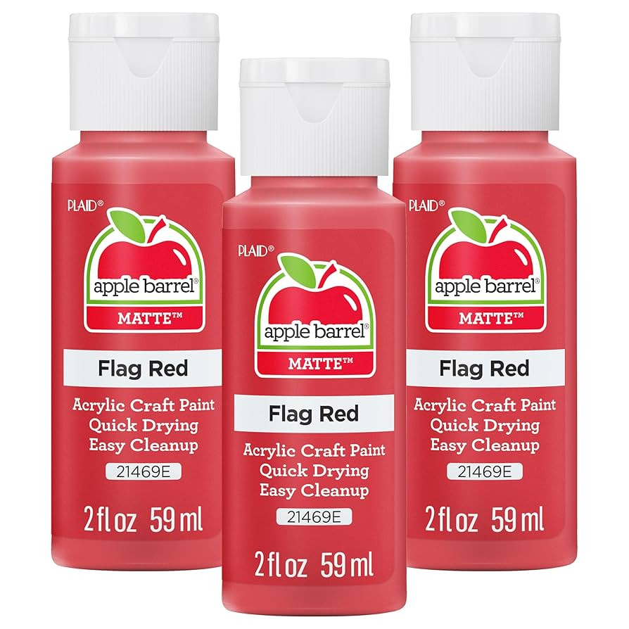 Apple Barrel Acrylic Paint in Assorted Colors, Flag Red (Pack of 3) 2 oz, 21469EA- (Pack of 3) | Amazon (US)