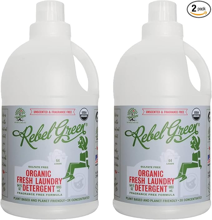 Rebel Green Organic Laundry Detergent - Natural Laundry Soap - Liquid Laundry Detergent with Disp... | Amazon (US)