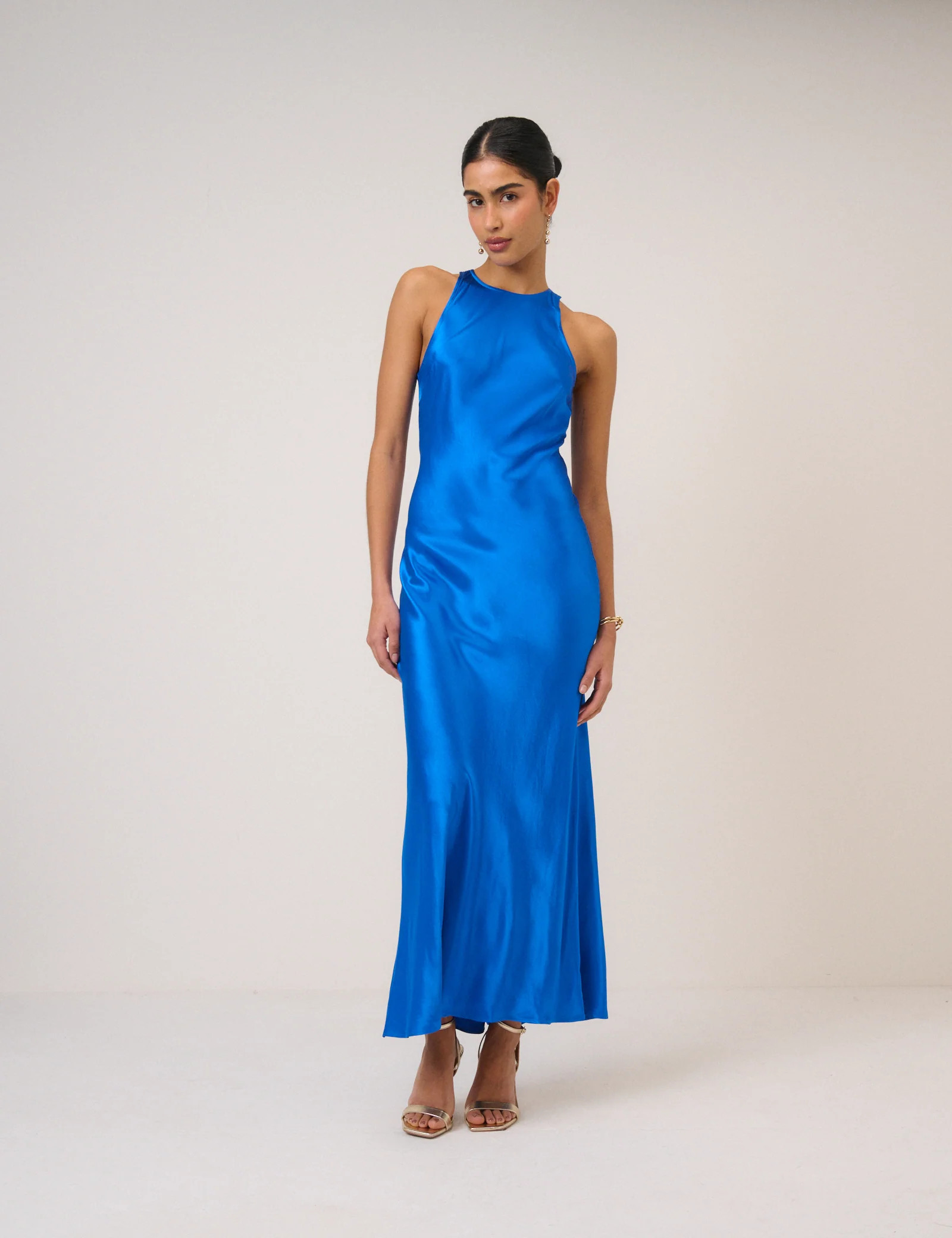 Electric Blue Satin Zahara Maxi Dress | Nobody's Child