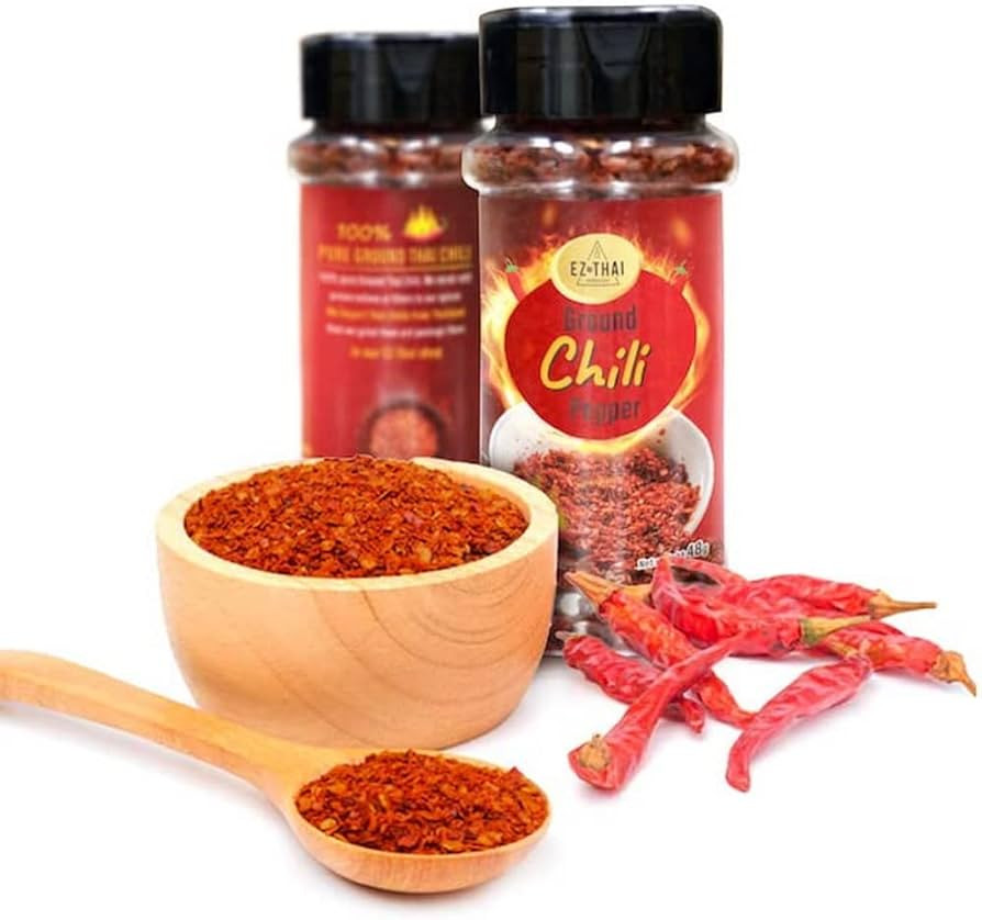Ez Thai Red Chili Pepper Flakes 1 Pack 48 Gram Red Hot Chili Peppers Crushed For Tomyum, Pizza, S... | Amazon (US)