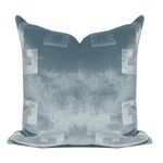 Hydrangea Light Blue Velvet Greek Key Pillow | Lo Home by Lauren Haskell Designs